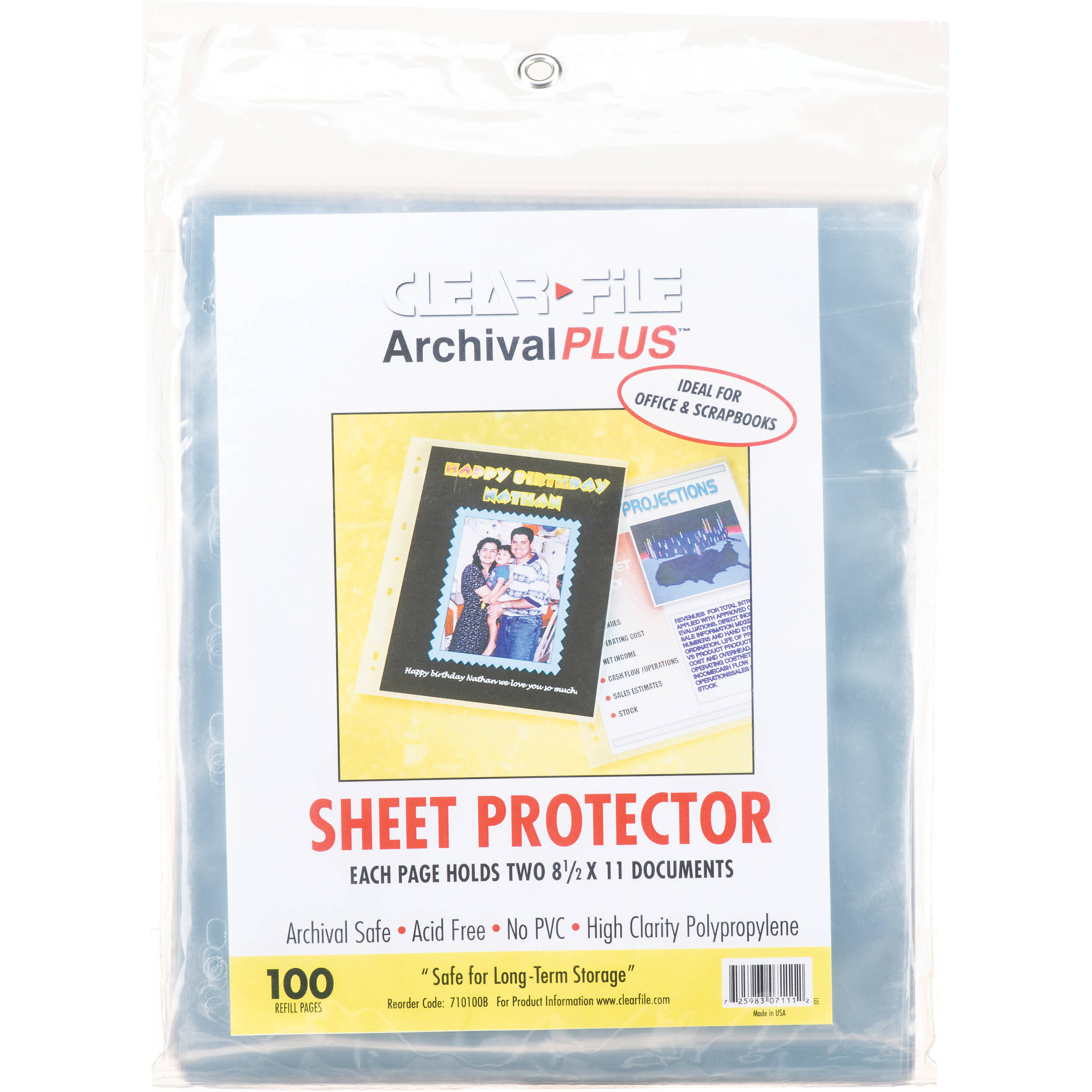 ClearFile Archival-Plus Print Page (100 Pack)