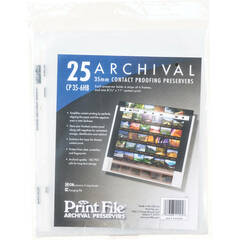 Print File Archival Storage Page for Contact Proofing Print & Negatives, 35mm, 6-Strips of 6-Frames (Hanger or Binder) - 25 Pack