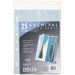 Print File Premium Series-G Archival Storage Page for Prints - 4x12