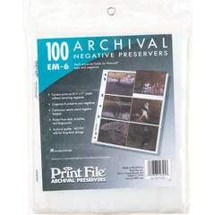 Print File Archival Storage Page for Negatives (Holds 6 Polaroid 665, 100 Pack)
