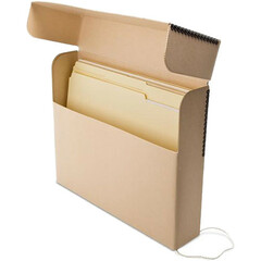 Print File TDBS Letter Size Flip-Top Slim Document Box (Tan)