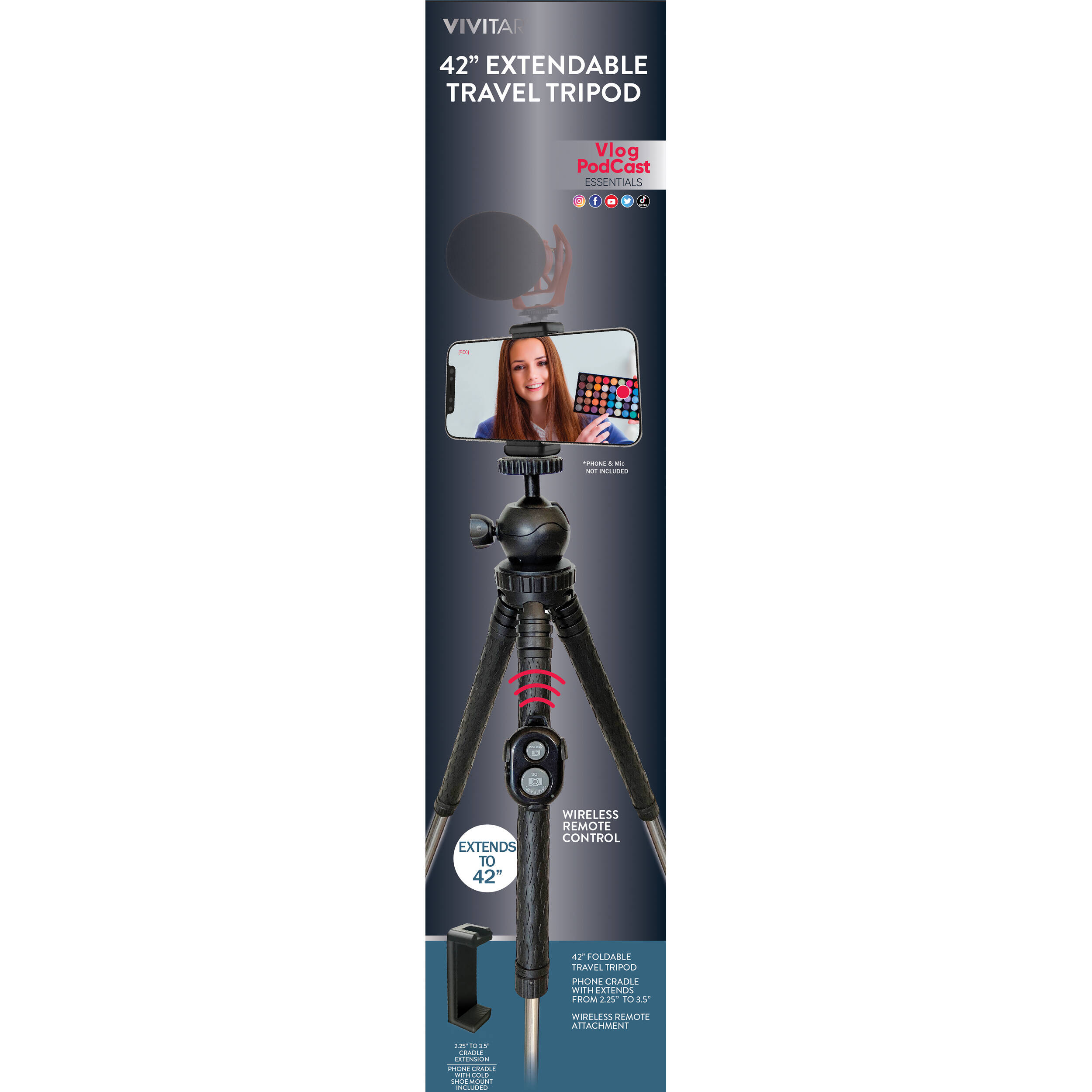 Vivitar 42 Extendable Travel Tripod
