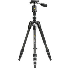 Vanguard VEO 3T 204CBP Carbon Fiber 4-in-1 Travel Tripod with VEO 2 BP-45T Ball/Pan Head and Bluetooth Remote