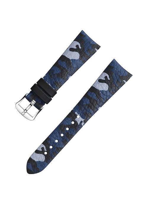 Omega - Blue Camo Leather Strap 18mm - 032CUZ011915