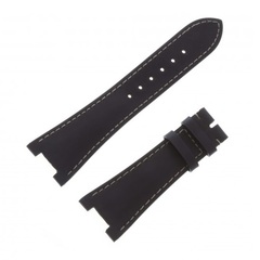 Patek Philippe Nautilus Brown Leather Rubber Strap With White Stitching (25mm x 18mm)