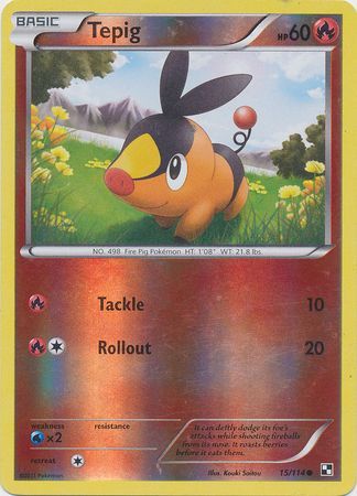 Tepig - 15/114 - Common - Reverse Holo