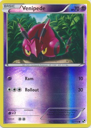 Venipede - 52/114 - Common - Reverse Holo