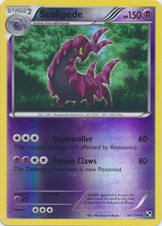 Scolipede - 54/114 - Rare - Reverse Holo