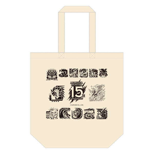 Monster Hunter 15th Tote Bag Monster Icon WHITE