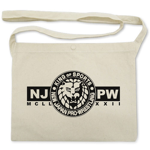 New Japan Pro Wrestling Lion Mark Musette Bag /NATURAL