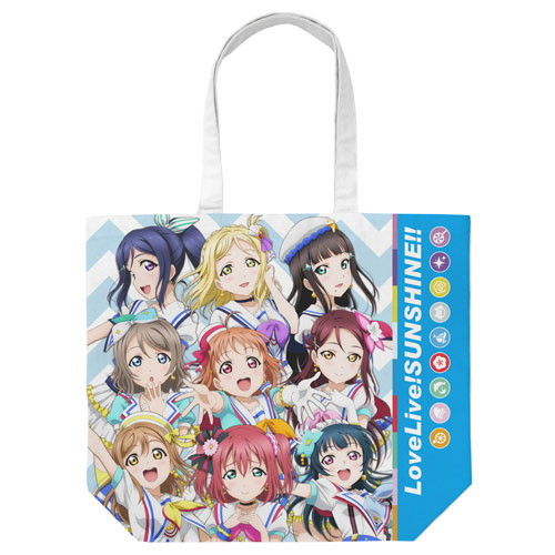 Love Live! Sunshine!! - Full Graphic Large Tote Bag / WHITE