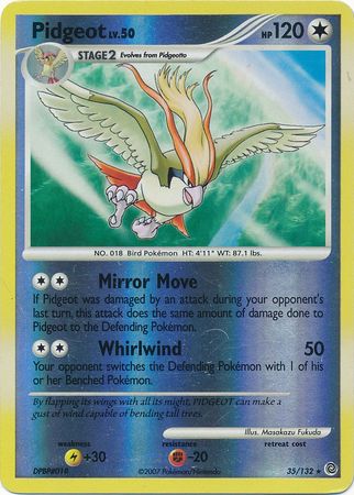 Pidgeot - 35/132 - Rare - Reverse Holo