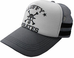 TV Anime ONE PIECE - Straw Hat Pirates Skull College Style Cap/ WHITE