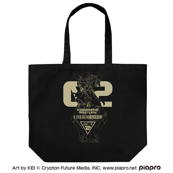 Kagamine Rin, Len Large Tote Bag /BLACK