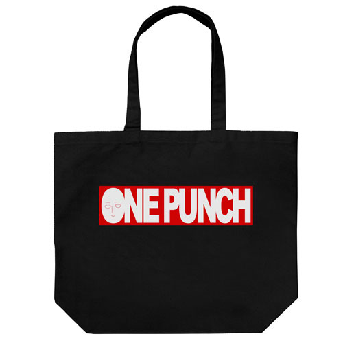 One-Punch Man ONE PUNCH Logo Large Tote Bag /BLACK