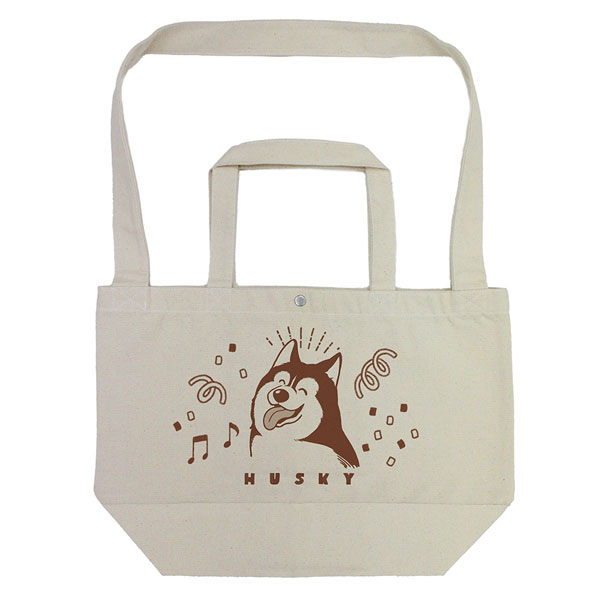 Hamaji Husky Smile 2way Tote Bag / Chocolate & White