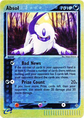 Absol - 1/97 - Holo Rare - Reverse Holo