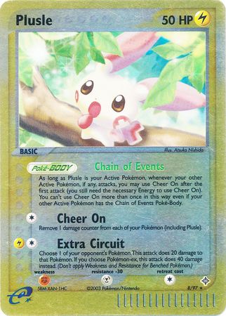 Plusle - 8/97 - Holo Rare - Reverse Holo