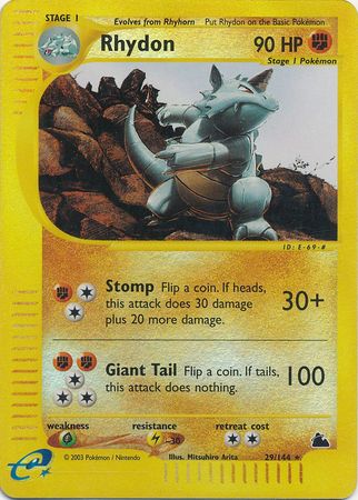 Rhydon - 29/144 - Rare - Reverse Holo