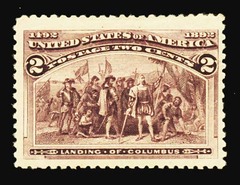 US 231  2 Cent Landing of Columbus Broken Hat Variety	 US 231 2 Cent Landing of Columbus Broken Hat Variety