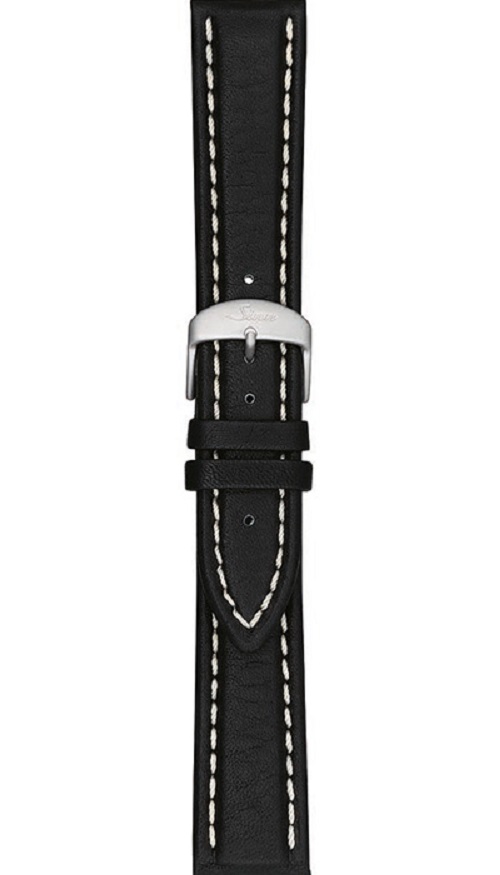 Sinn Cow Hide Strap - Black/White Stitching, 20m