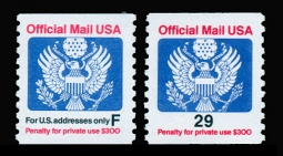 O144-45, 29-cent Official Coils 1991
