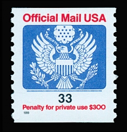 O157, 33-cent Official Coil 1999