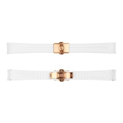 Steinhart Rubber Strap White New 20x16 mm for Ocean 39 With Clasp Pink Gold - 211-1150