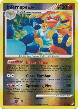 Infernape - 3/100 - Holo Rare - Reverse Holo