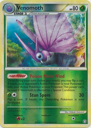 Venomoth - 11/102 - Holo Rare - Reverse Holo