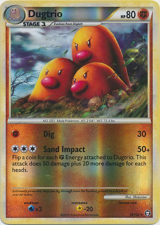 Dugtrio - 19/102 - Rare - Reverse Holo