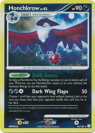 Honchkrow - 10/123 - Holo Rare - Reverse Holo