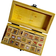 Stamp Set with Wooden Case, Crafters Kit NoBrand