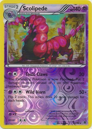 Scolipede - 40/98 - Rare - Reverse Holo