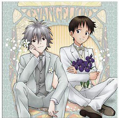 Neon Genesis Evangelion - Cushion A: Shingi & Kaworu (Flowers)