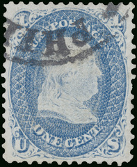 1c Benjamin Franklin Stamp (1868)
