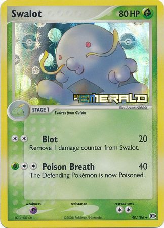 Swalot - 40/106 - Uncommon - Reverse Holo