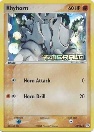 Rhyhorn - 62/106 - Common - Reverse Holo