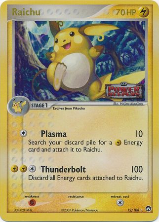 Raichu - 12/108 - Holo Rare - Reverse Holo