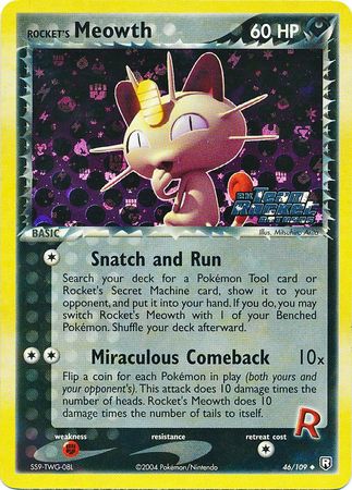 Rockets Meowth - 46/109 - Uncommon - Reverse Holo
