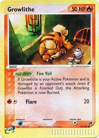 Growlithe - 65/100 - Common - Reverse Holo