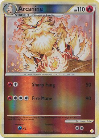 Arcanine - 1/123 - Holo Rare - Reverse Holo