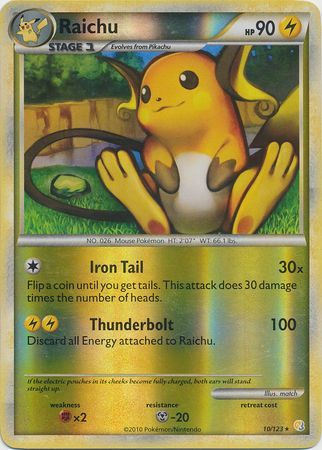 Raichu - 10/123 - Holo Rare - Reverse Holo