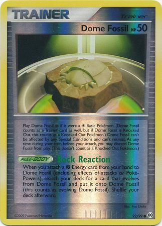 Dome Fossil - 92/99 - Common - Reverse Holo