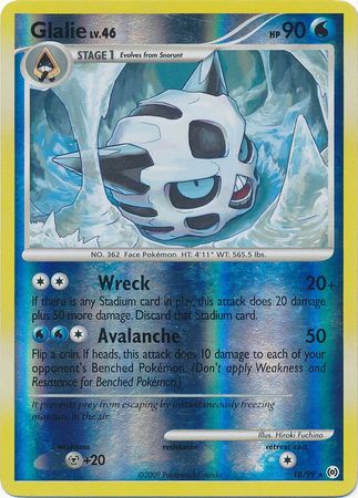 Glalie - 18/99 - Rare - Reverse Holo