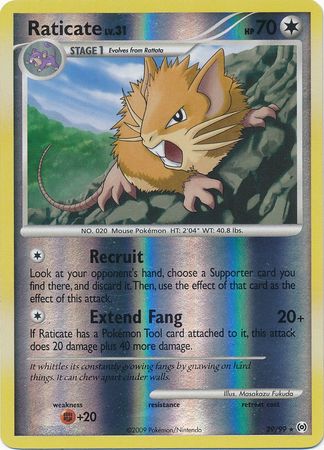 Raticate - 29/99 - Rare - Reverse Holo