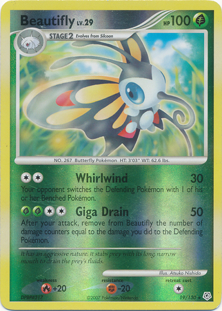 Beautifly - 19/130 - Rare - Reverse Holo