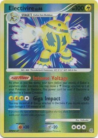 Electivire - 3/130 - Holo Rare - Reverse Holo