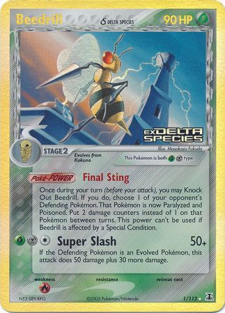 Beedrill (Delta) - 1/113 - Holo Rare - Reverse Holo