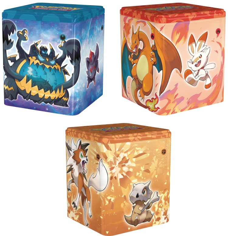 Pokemon TCG: Stacking Tins (Set of 3) (Fire, Fighting, and Darkness)